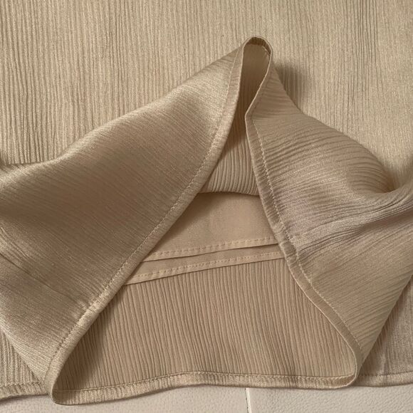 NWT Eileen Fisher Silk Cream Woven Vertical Grooves Wide-Leg Pants Size XL - Picture 8 of 10